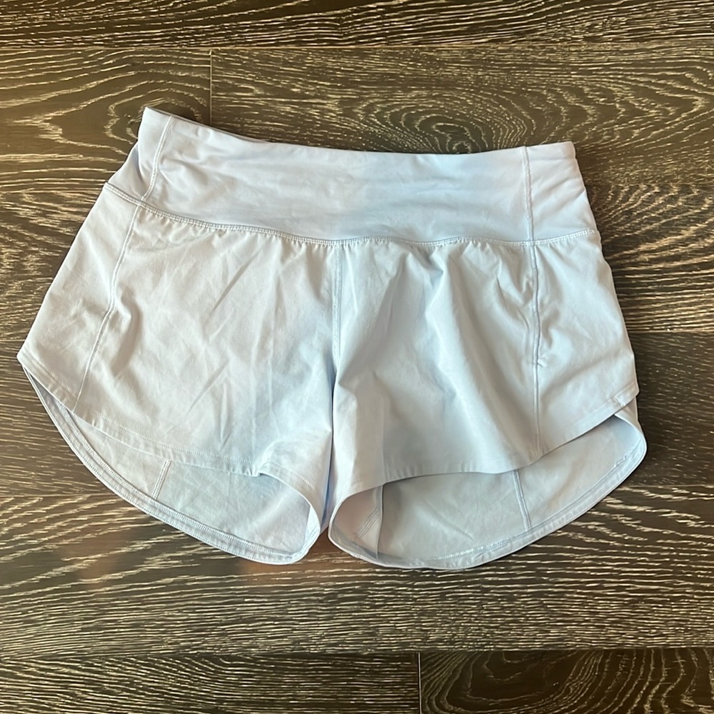 Light blue lululemon speed ups (size 6, 4in inseam)